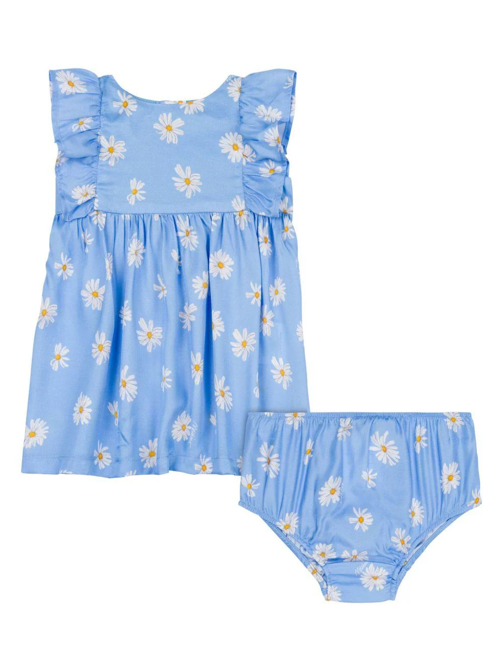 Abito a fiori per neonata Moschino Kids blu con scollo rotondo