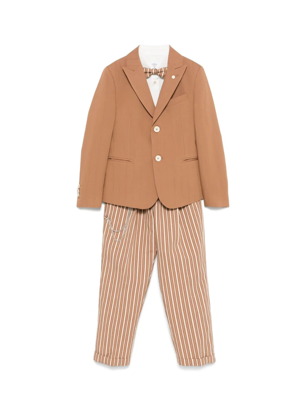 Abito a righe (set di tre) per bambino Colorichiari marrone con passanti per cintura