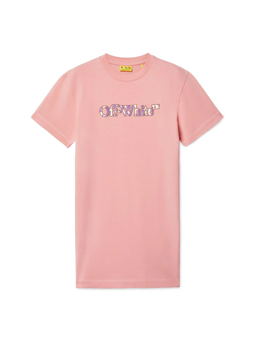 Abito Big Bookish per bambina Off-White Kids rosa con orlo dritto
