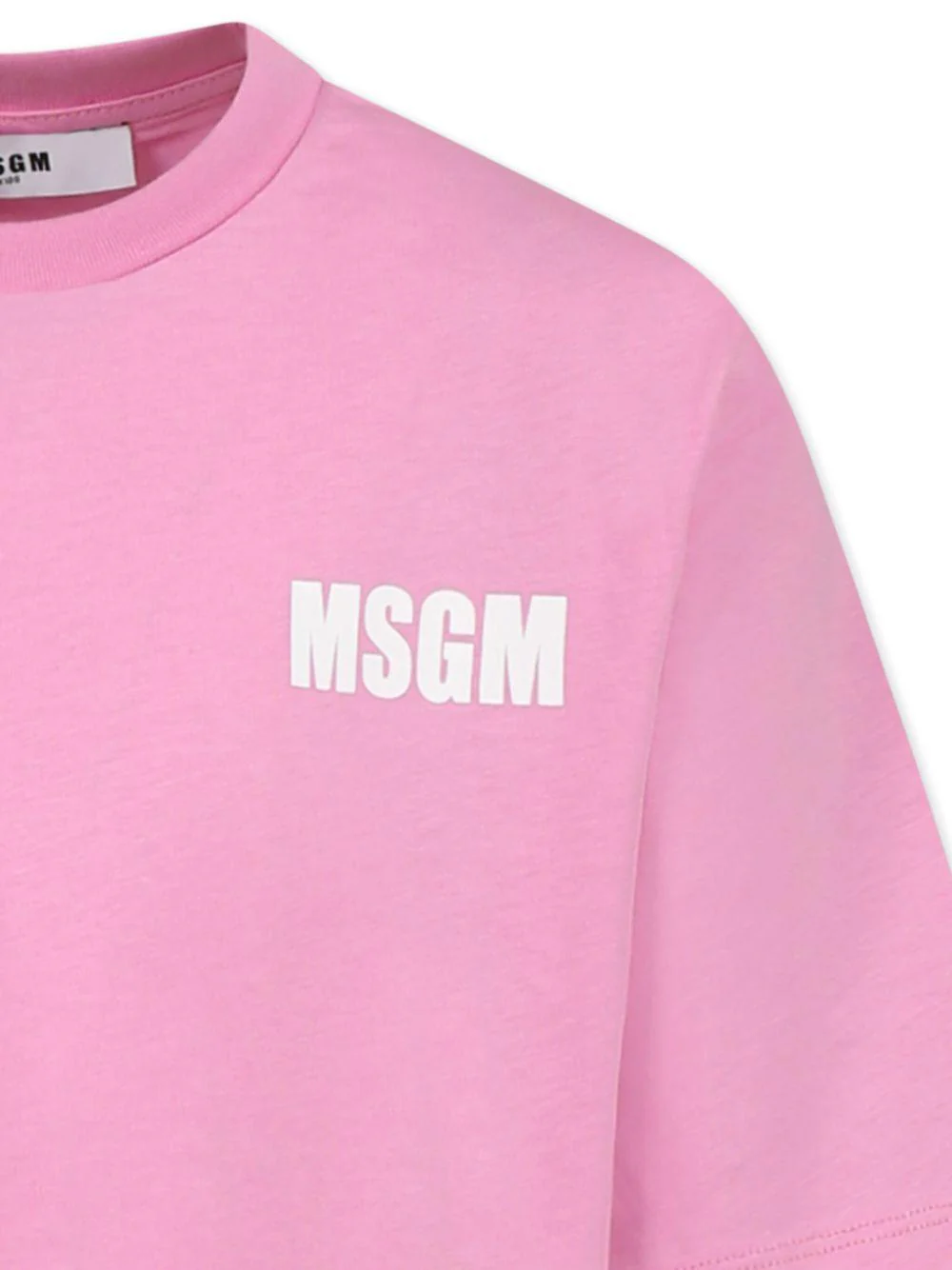 Abito con logo per bambina MSGM Kids rosa con stampa sul retro - Image 3