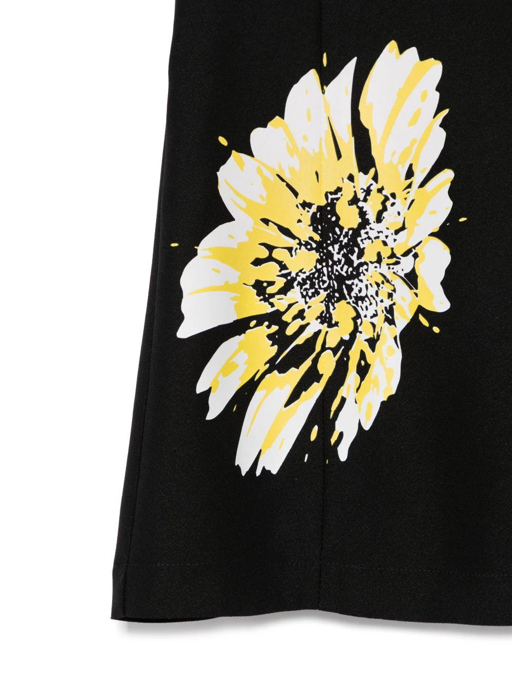 Abito con stampa a fiori per bambina MSGM Kids nero con scollo quadrato - Image 2