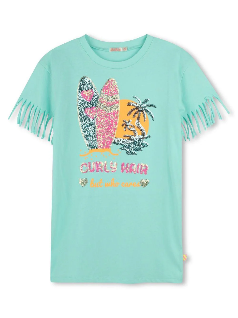 Abito con stampa grafica per bambina Billieblush blu con scollo rotondo