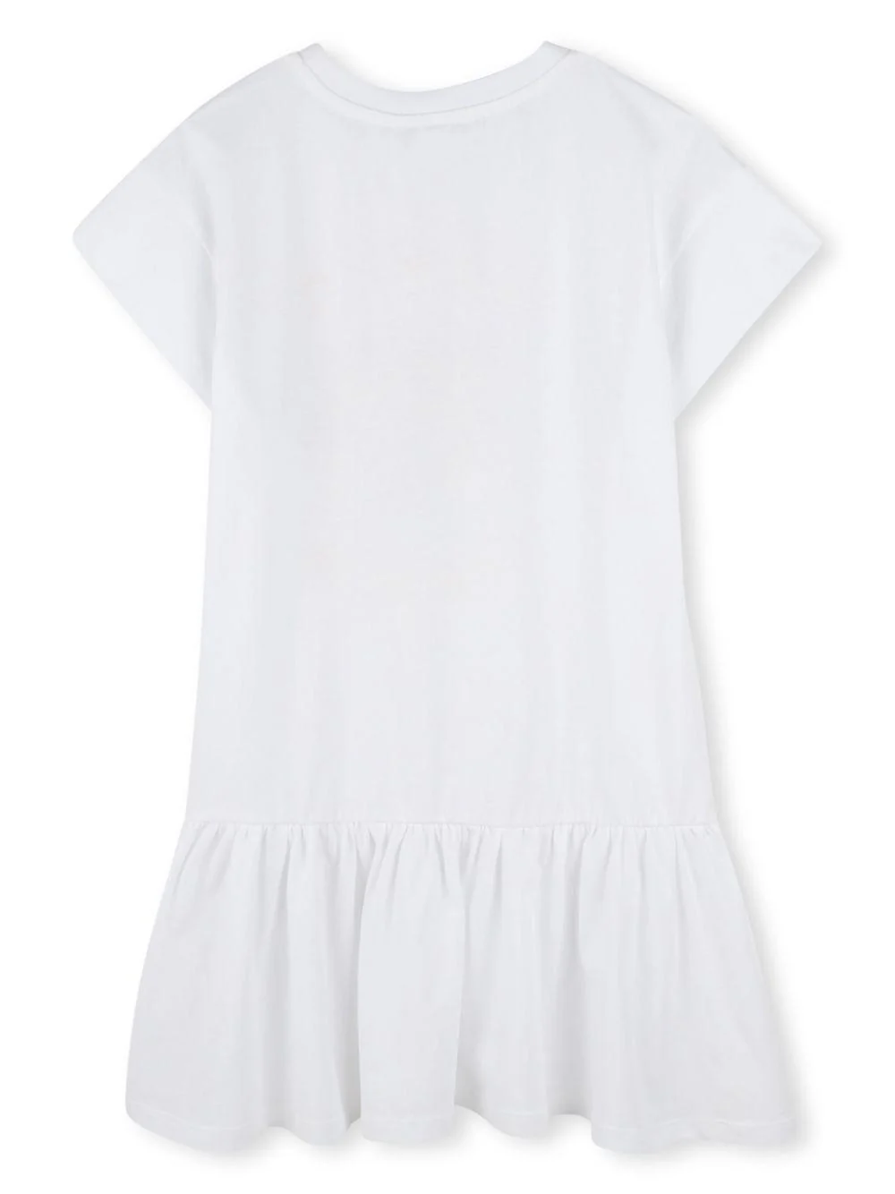 Abito con stampa Tiger per bambina Kenzo Kids bianco con orlo svasato - Image 2