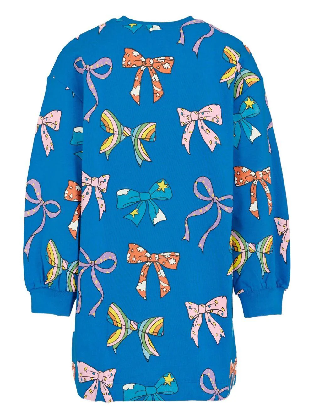 Abito corto per bambina Stella McCartney Kids blu con stampa con fiocchi - Image 2