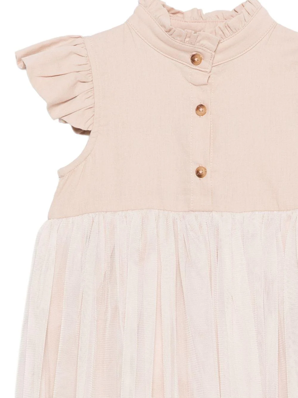 Abito Fleurence per bambina Donsje beige con ruches - Image 3