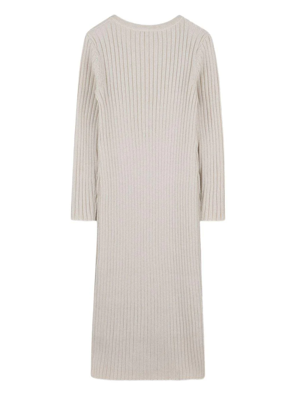 Abito lungo per bambina Michael Kors Kids beige a coste e maniche lunghe - Image 2