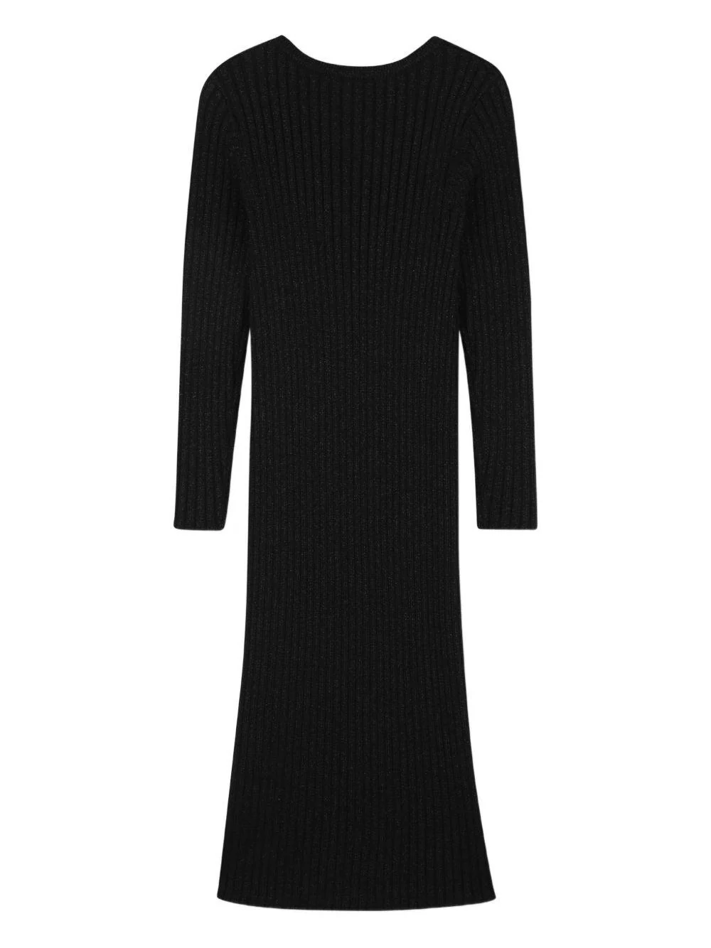 Abito lungo per bambina Michael Kors Kids nero a coste e maniche lunghe - Image 2