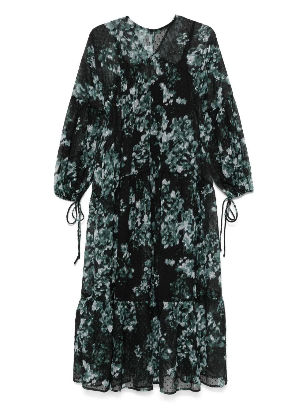 Abito lungo per donna Scotch & Soda Fil Coupe nero con scollo a V - Image 2