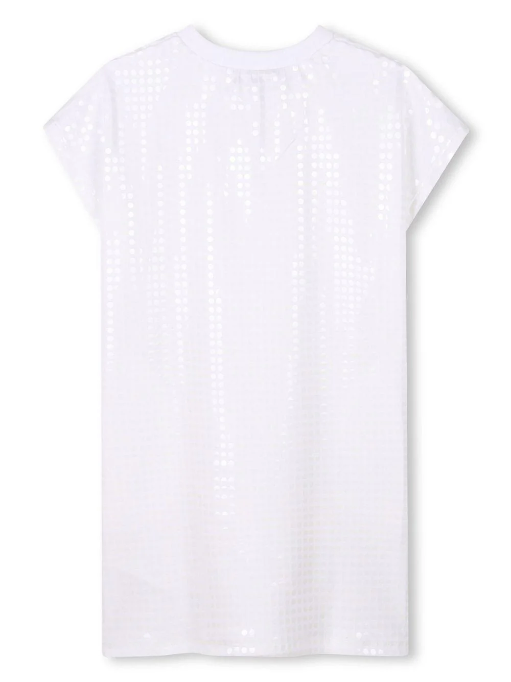 Abito modello T-shirt per bambina Dkny Kids bianco con paillettes - Image 2