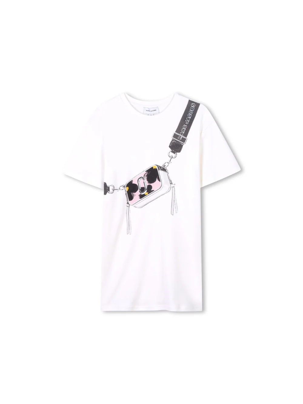 Abito modello T-shirt Snapshot per bambina Marc Jacobs Kids bianco con orlo dritto