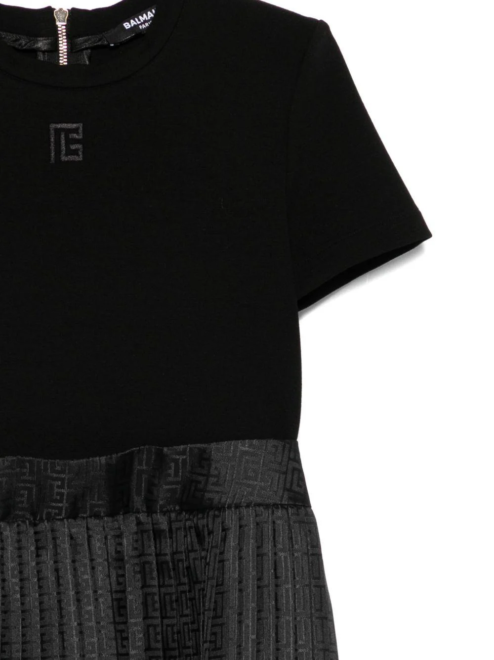 Abito per bambina Balmain Kids nero con logo ricamato - Image 3