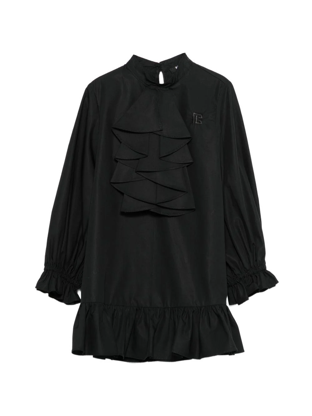 Abito per bambina Balmain Kids nero con logo ricamato