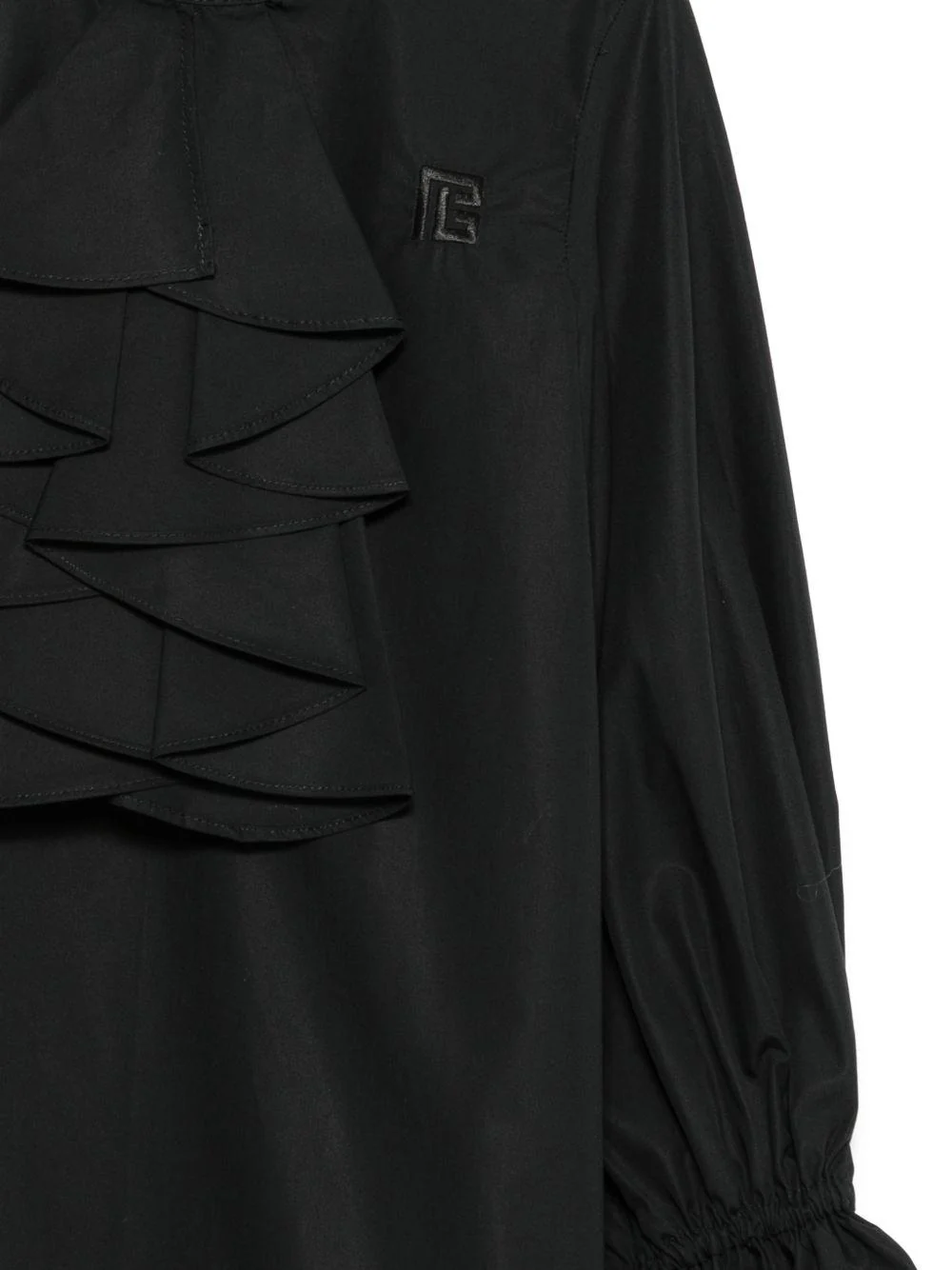 Abito per bambina Balmain Kids nero con logo ricamato - Image 3