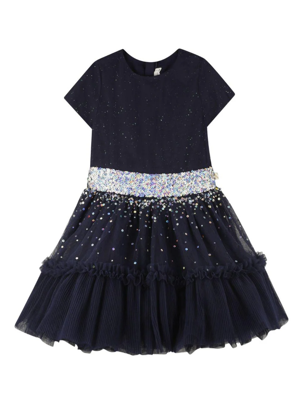 Abito per bambina Billieblush blu in tulle con paillettes