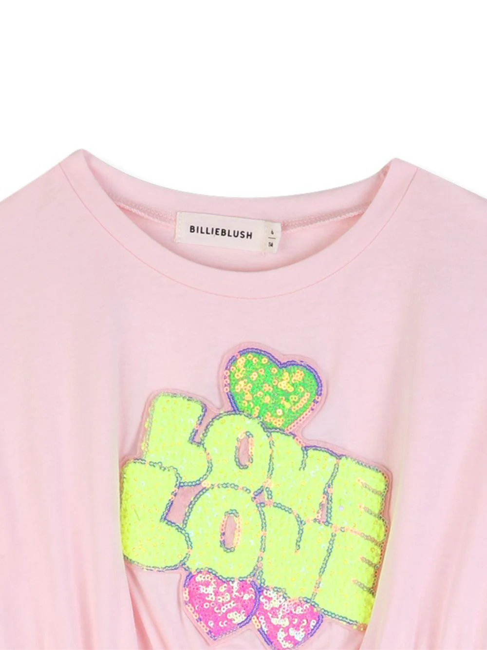 Abito per bambina Billieblush rosa con arricciatura in vita - Image 2