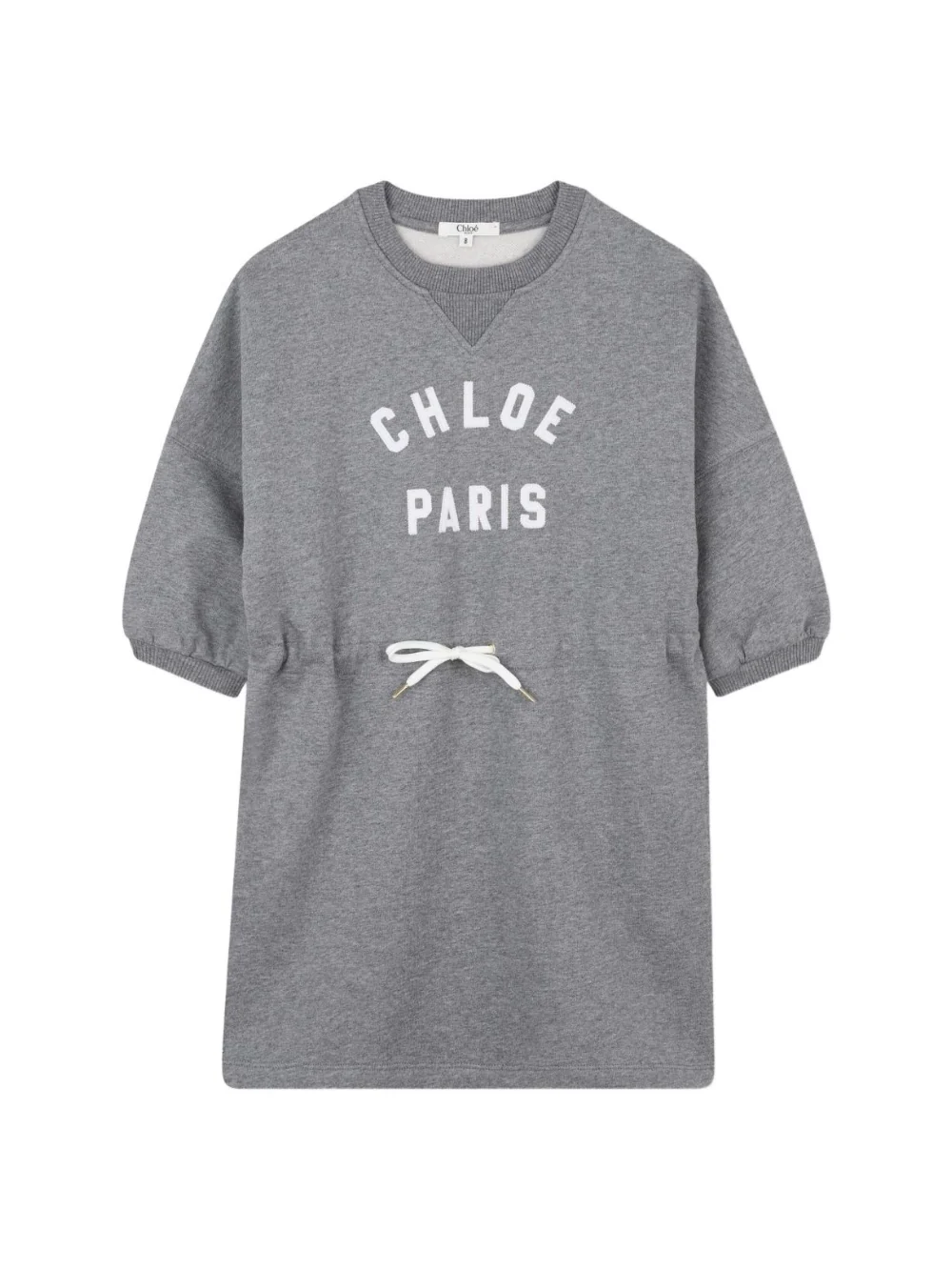 Abito per bambina Chloé Kids grigio con logo sul davanti
