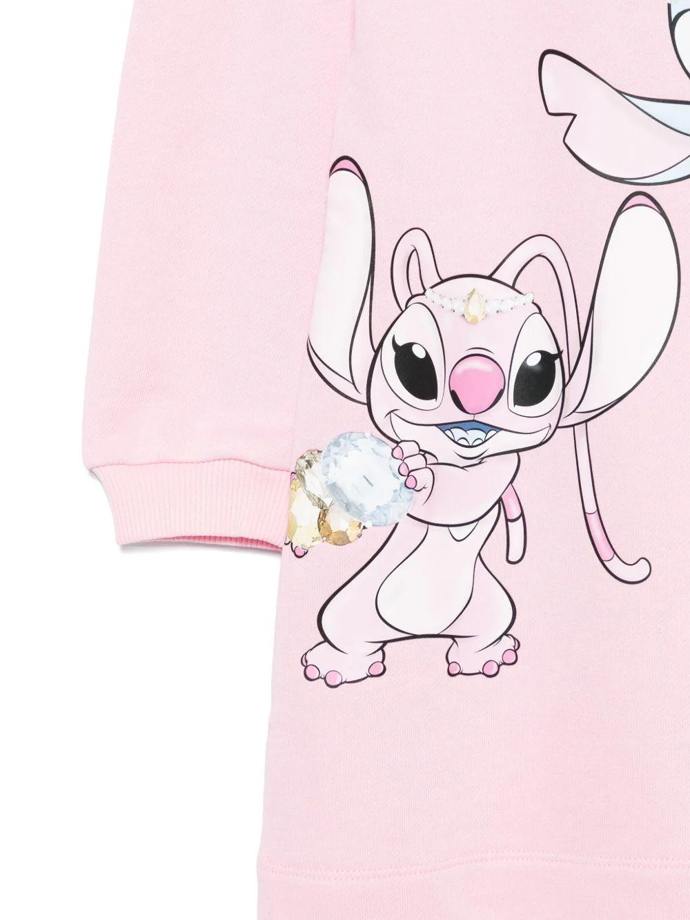 Abito per bambina Disney x Monnalisa rosa con stampa Stitch - Image 2