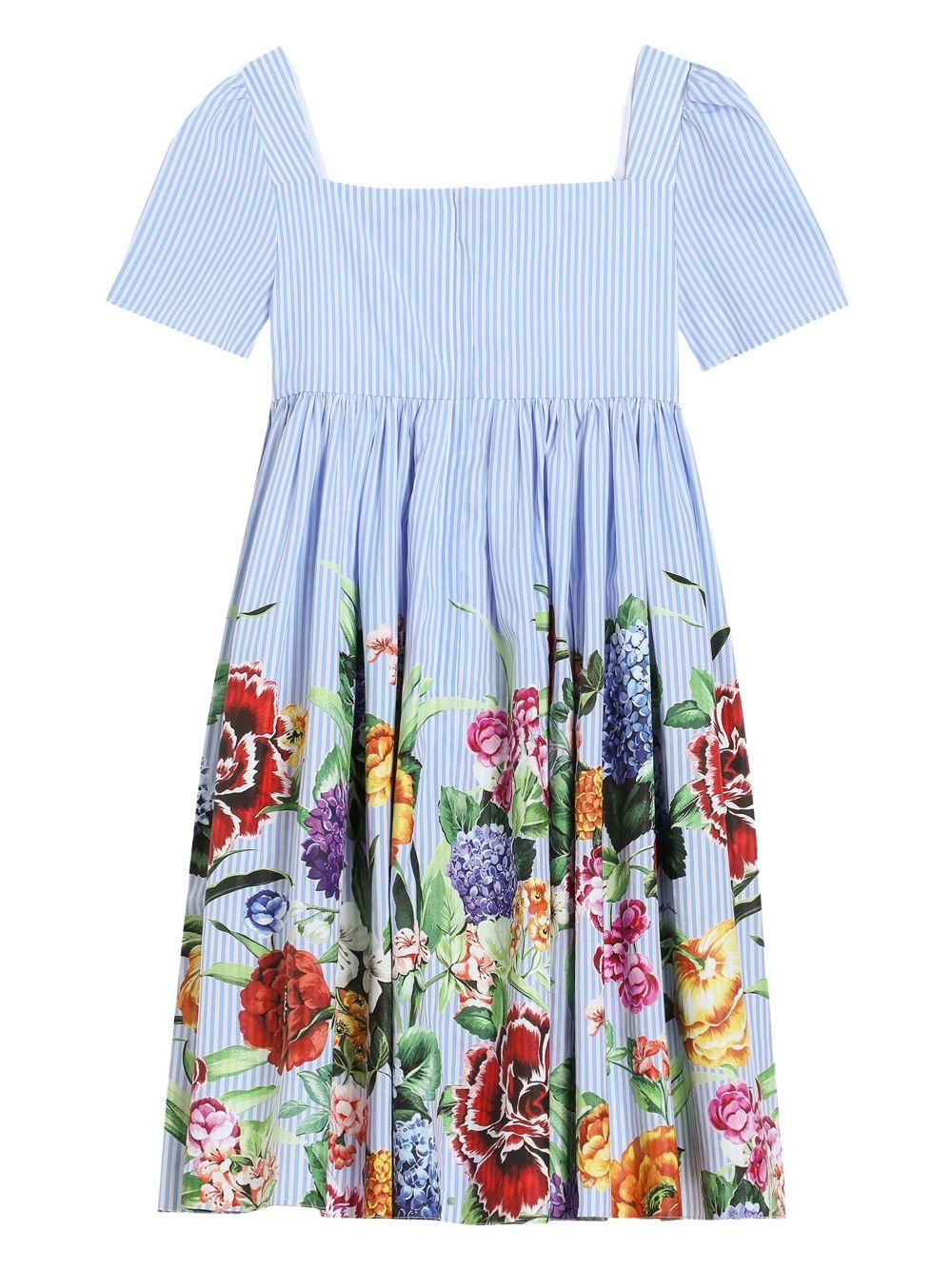 Abito per bambina Dolce & Gabbana Kids azzurro con scollatura quadrata - Image 2