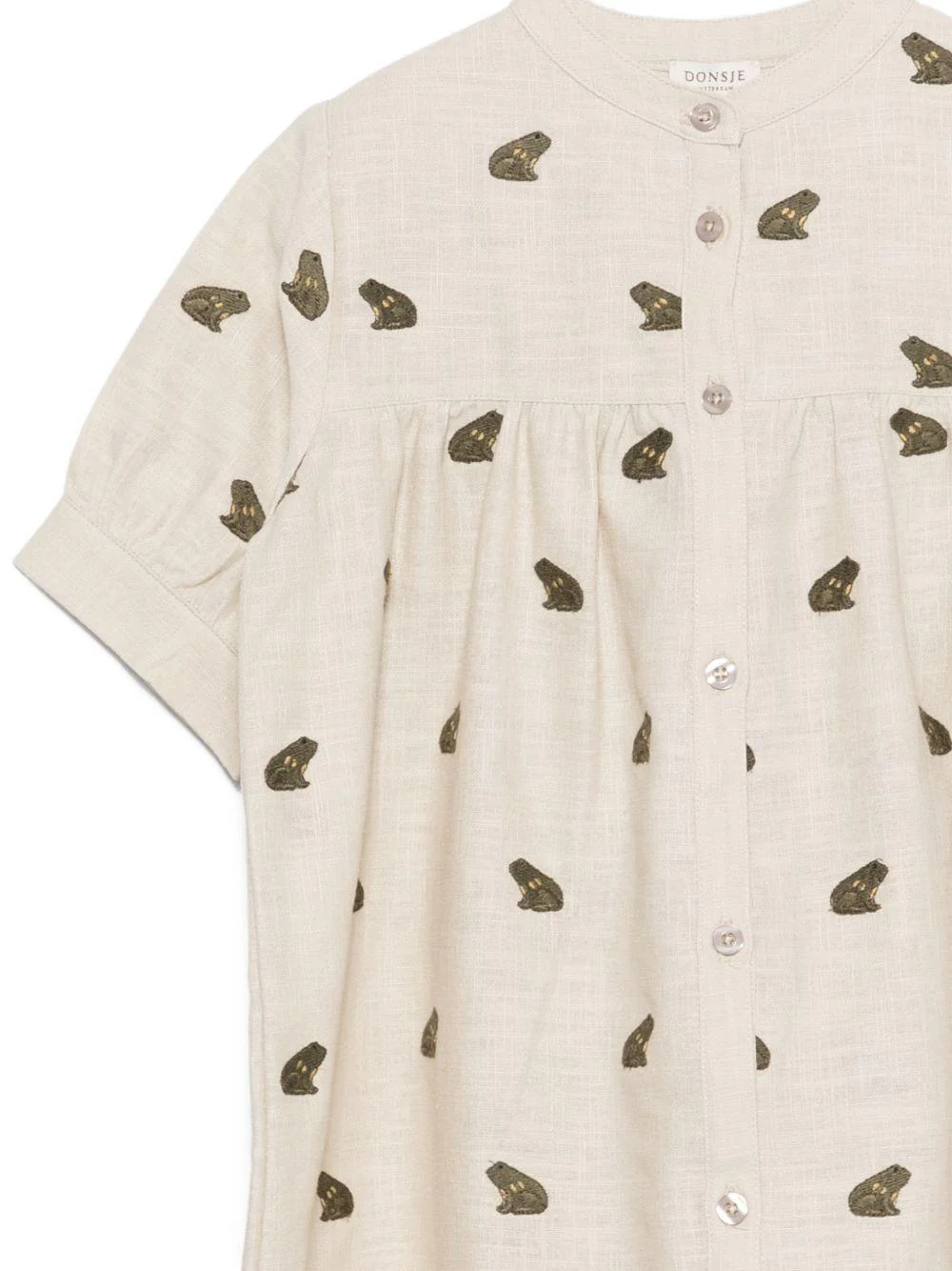 Abito per bambina Donsje beige con ricamo rane - Image 3