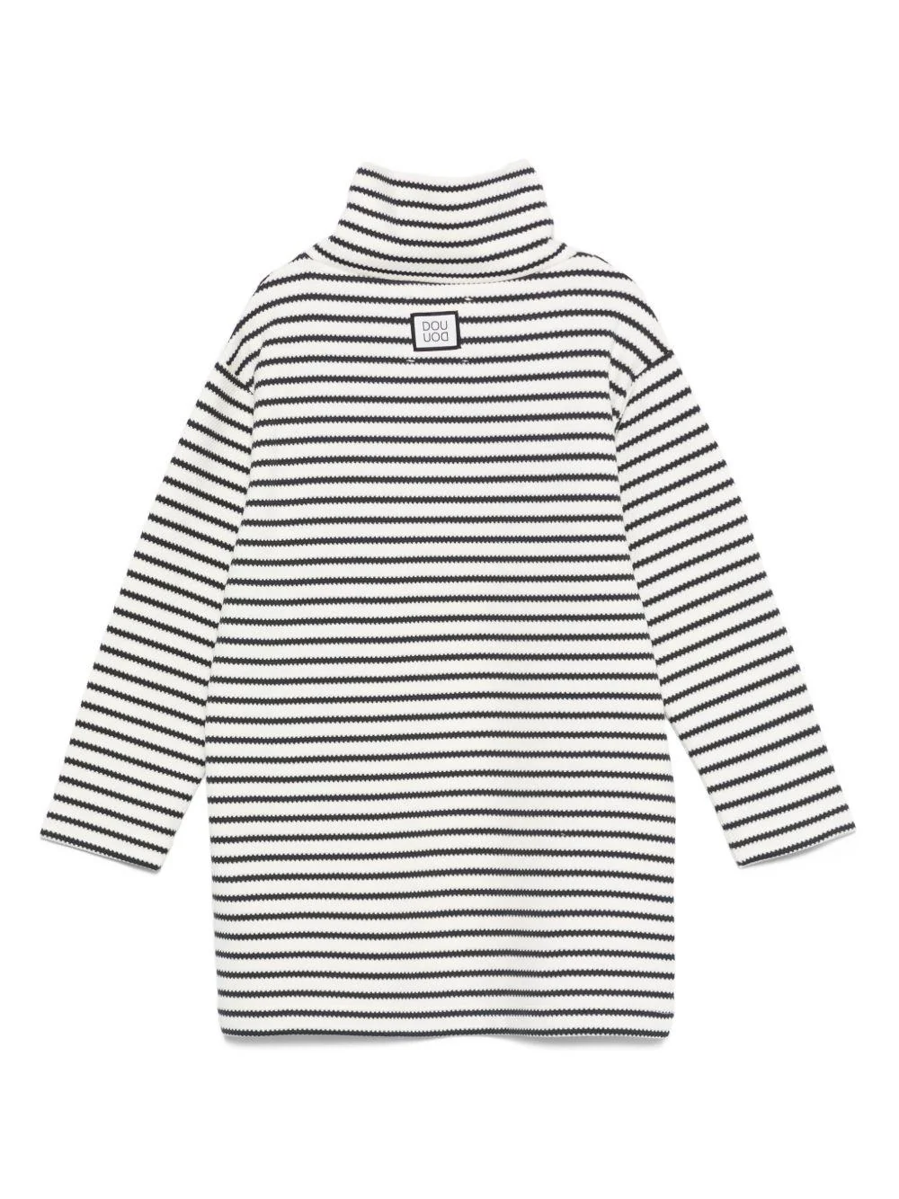 Abito per bambina Douuod Kids bianco e nero con collo alto - Image 2
