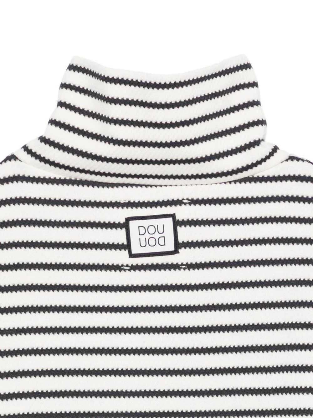 Abito per bambina Douuod Kids bianco e nero con collo alto - Image 3
