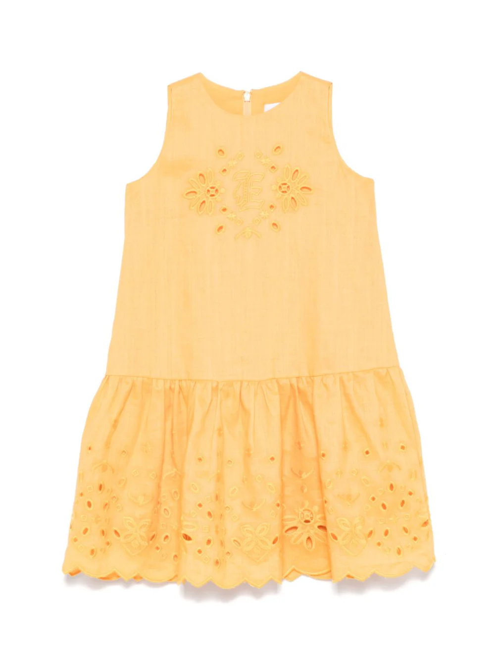 Abito per bambina Ermanno Scervino Junior giallo in pizzo sangallo