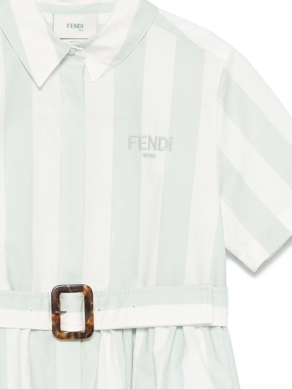 Abito per bambina Fendi Kids bianco e verde con logo - Image 3