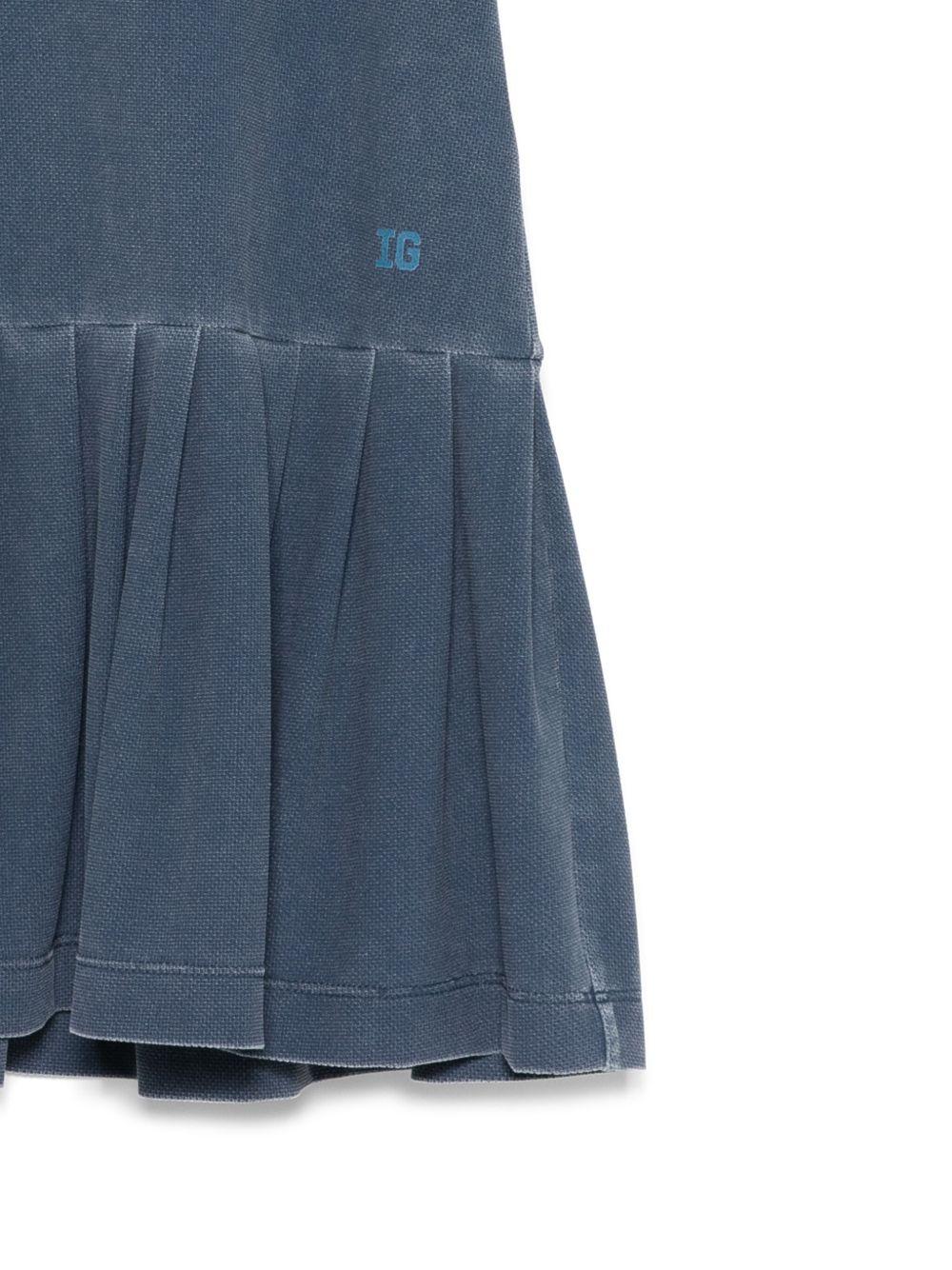 Abito per bambina Il Gufo blu con gonna svasata e stampa con logo laterale - Image 3