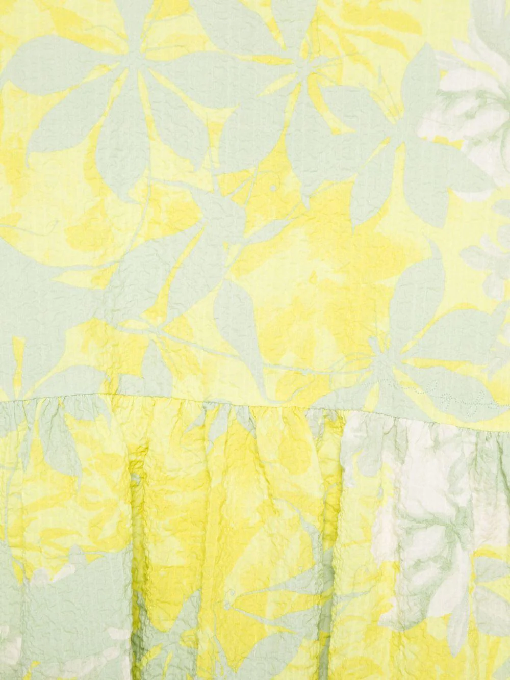 Abito per bambina Il Gufo giallo a fiori con due tasche laterali applicate - Image 3