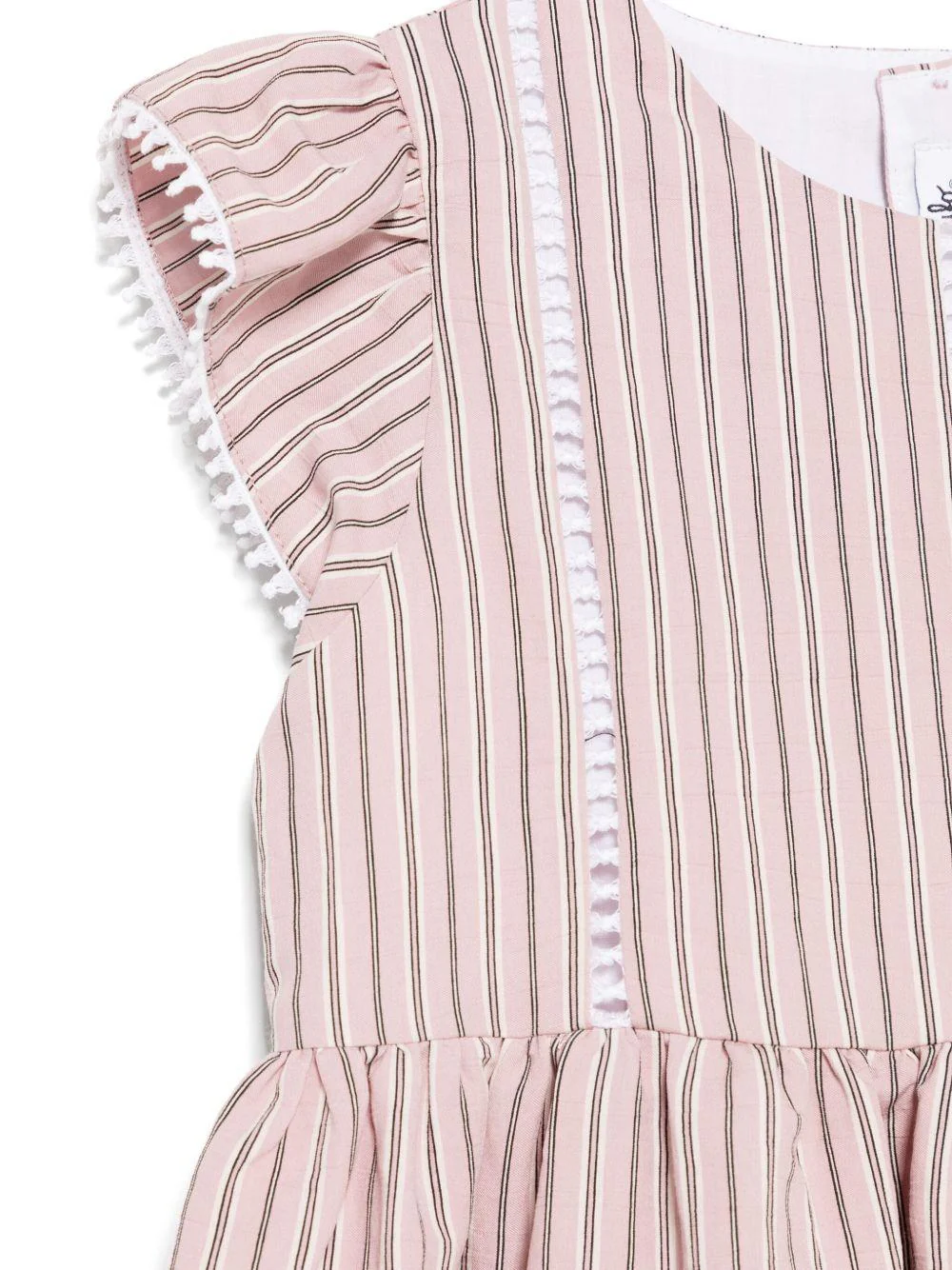 Abito per bambina Il Gufo rosa con motivo a righe verticali - Image 3