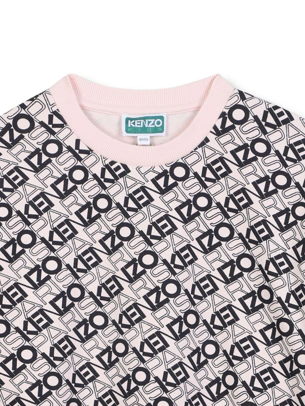 Abito per bambina Kenzo Kids rosa con stampa logo all-over - Image 3