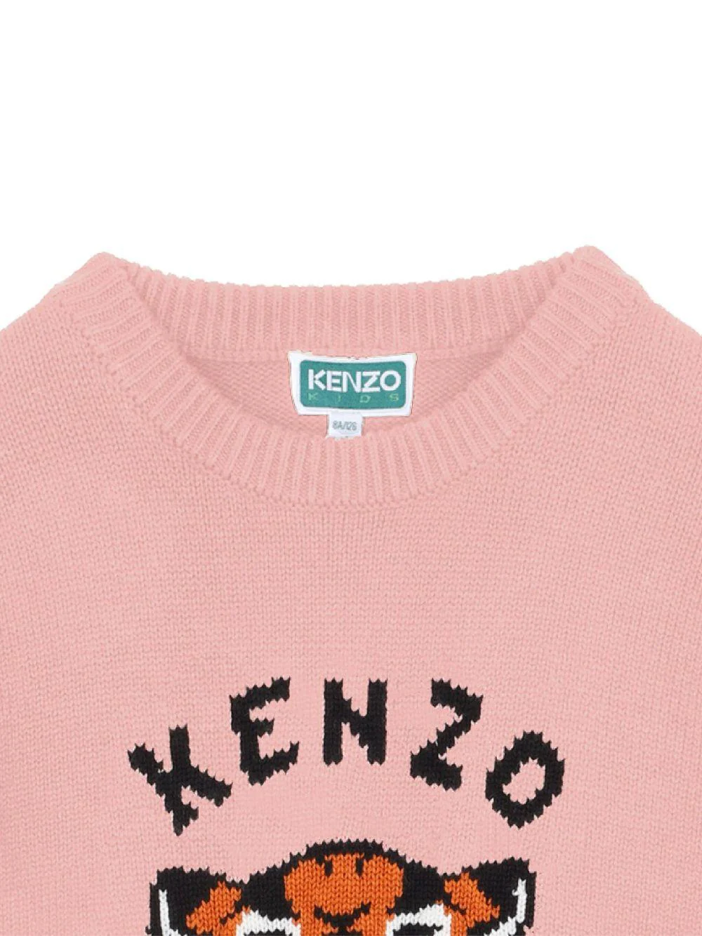 Abito per bambina Kenzo Kids rosa con tigre jacquard - Image 3