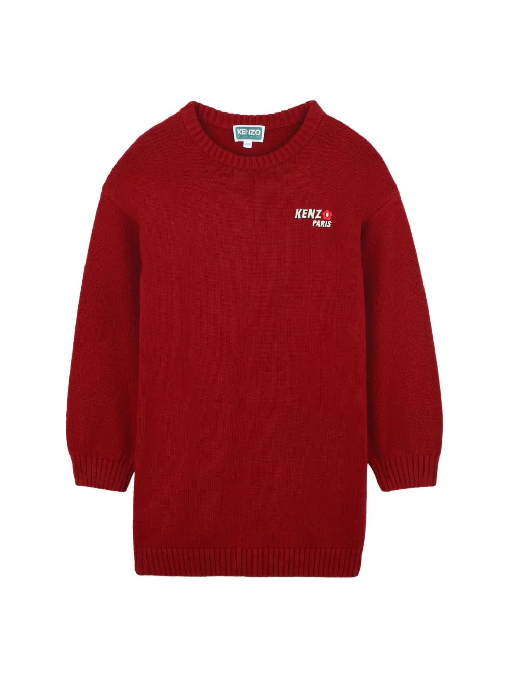 Abito per bambina Kenzo Kids rosso con dettaglio Boke Flower