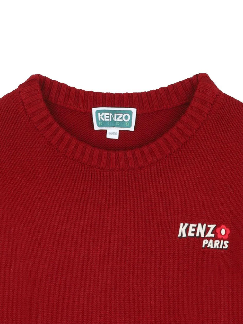 Abito per bambina Kenzo Kids rosso con dettaglio Boke Flower - Image 3