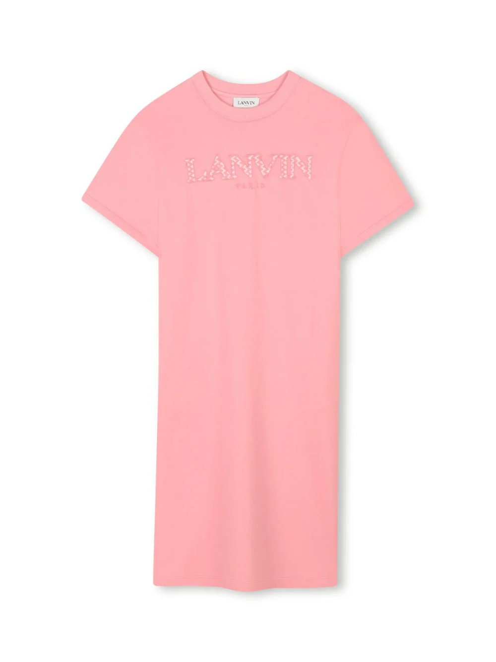 Abito per bambina Lanvin Enfant rosa con applicazioni frontali con logo