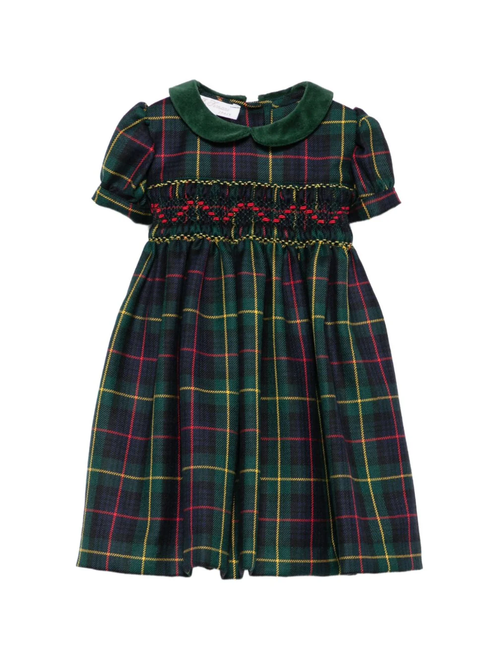 Abito per bambina Mariella Ferrari verde con motivo tartan
