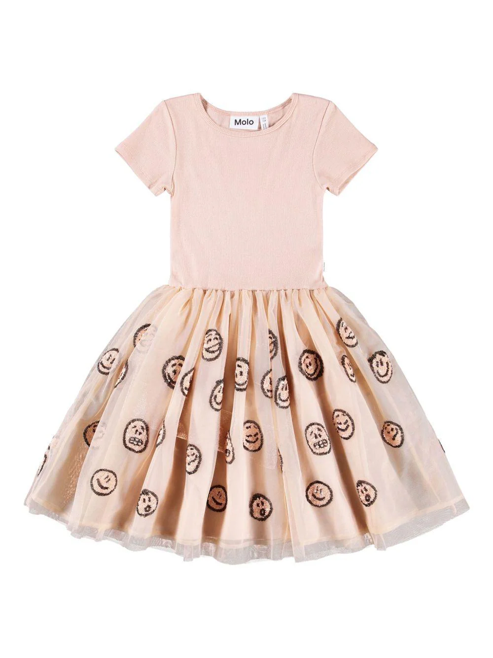 Abito per bambina Molo Cyrusila rosa con stampa grafica all-over