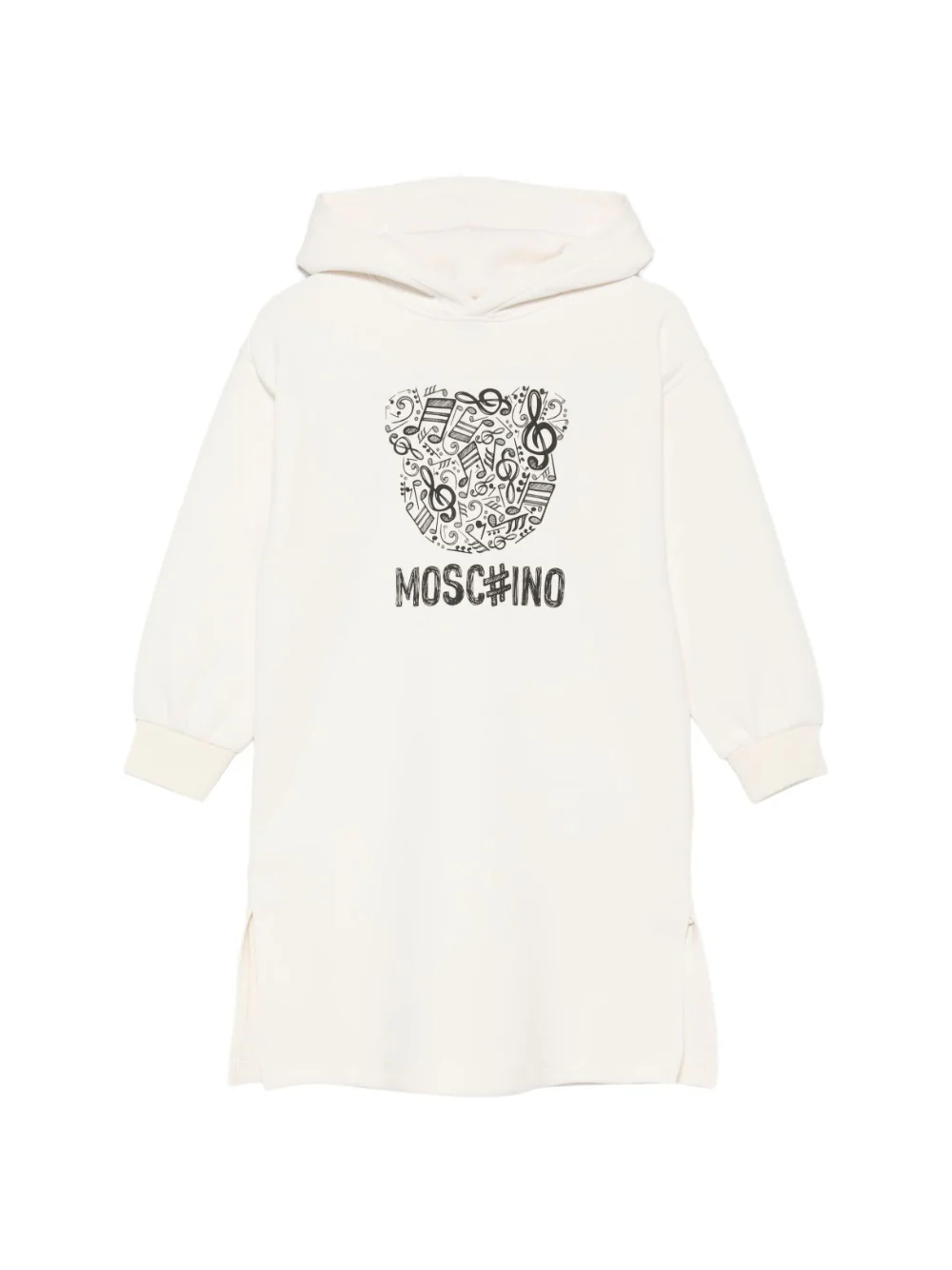 Abito per bambina Moschino Kids bianco con cappuccio