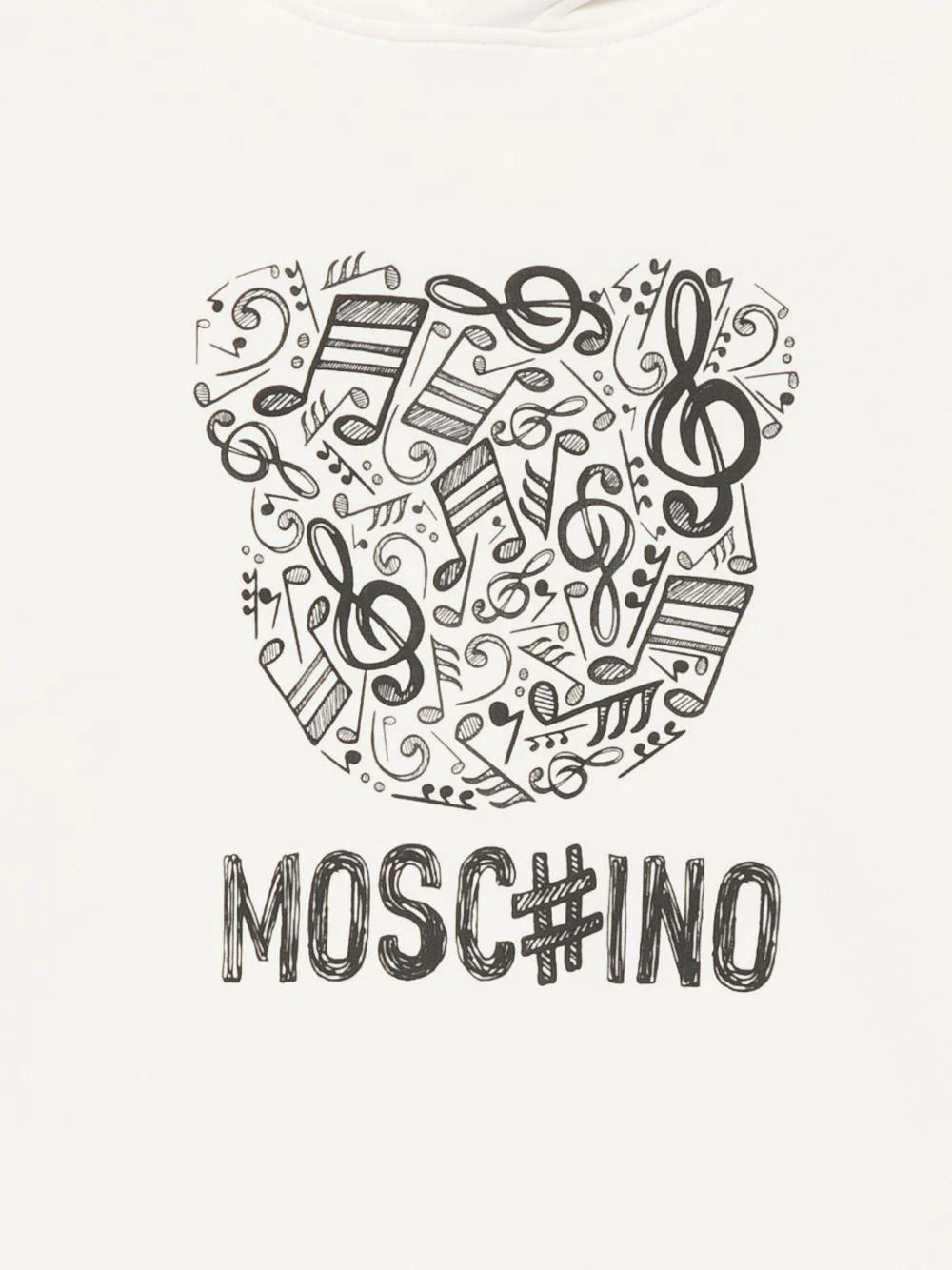 Abito per bambina Moschino Kids bianco con cappuccio - Image 3