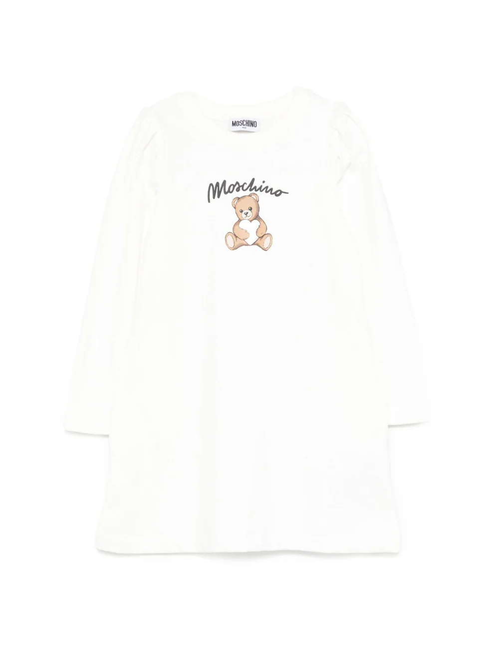 Abito per bambina Moschino Kids bianco con maniche lunghe