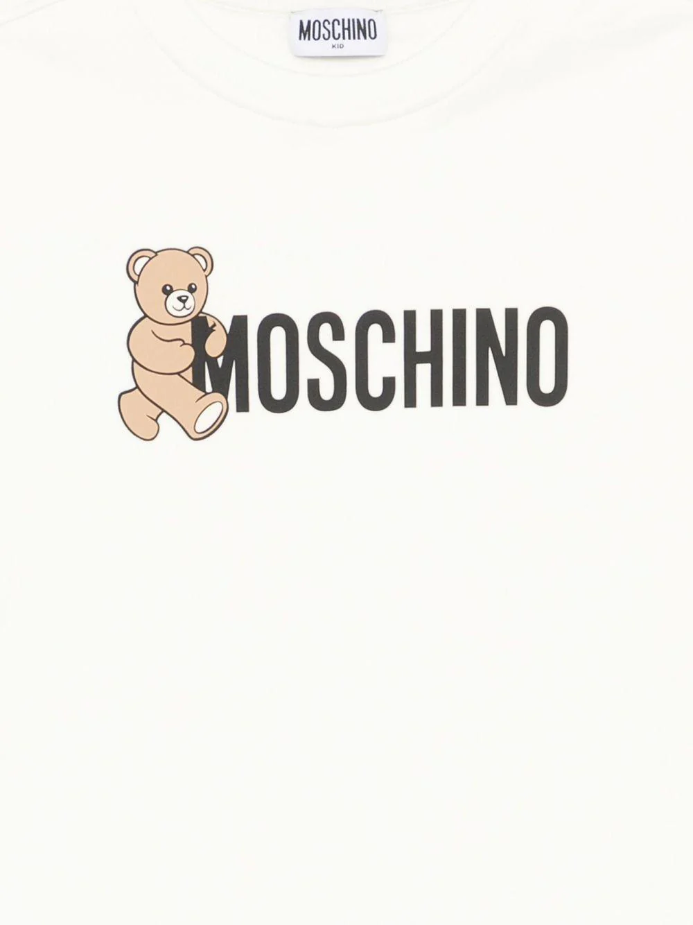 Abito per bambina Moschino Kids bianco con stampa Teddy Bear - Image 3
