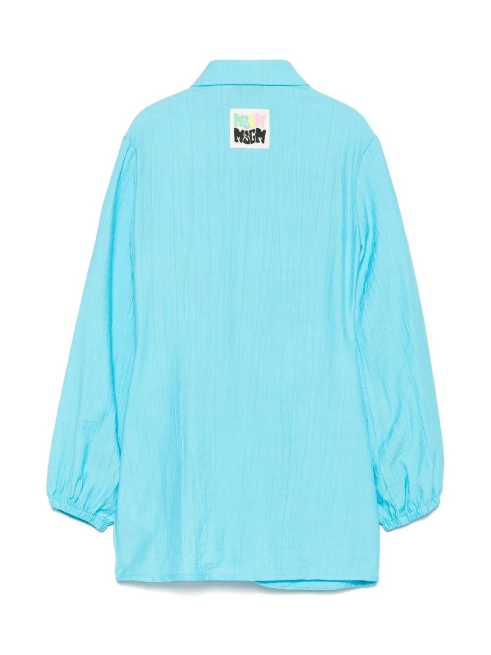 Abito per bambina MSGM Kids azzurro con dettaglio drappeggiato - Image 2