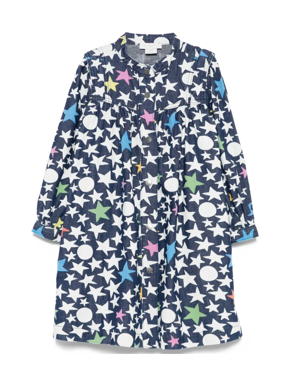 Abito per bambina Stella McCartney Kids in denim con stampa a stelle