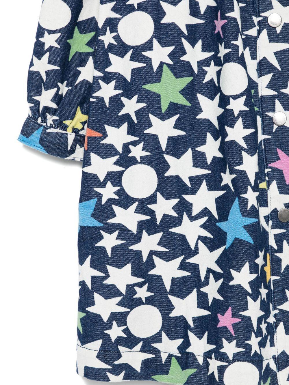 Abito per bambina Stella McCartney Kids in denim con stampa a stelle - Image 2