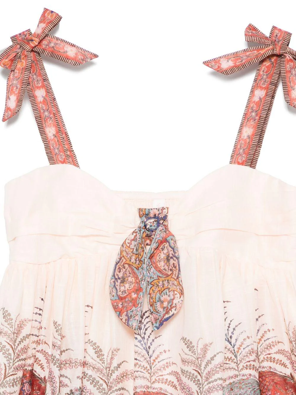 Abito per bambina ZIMMERMANN Kids beige con stampa paisley - Image 2