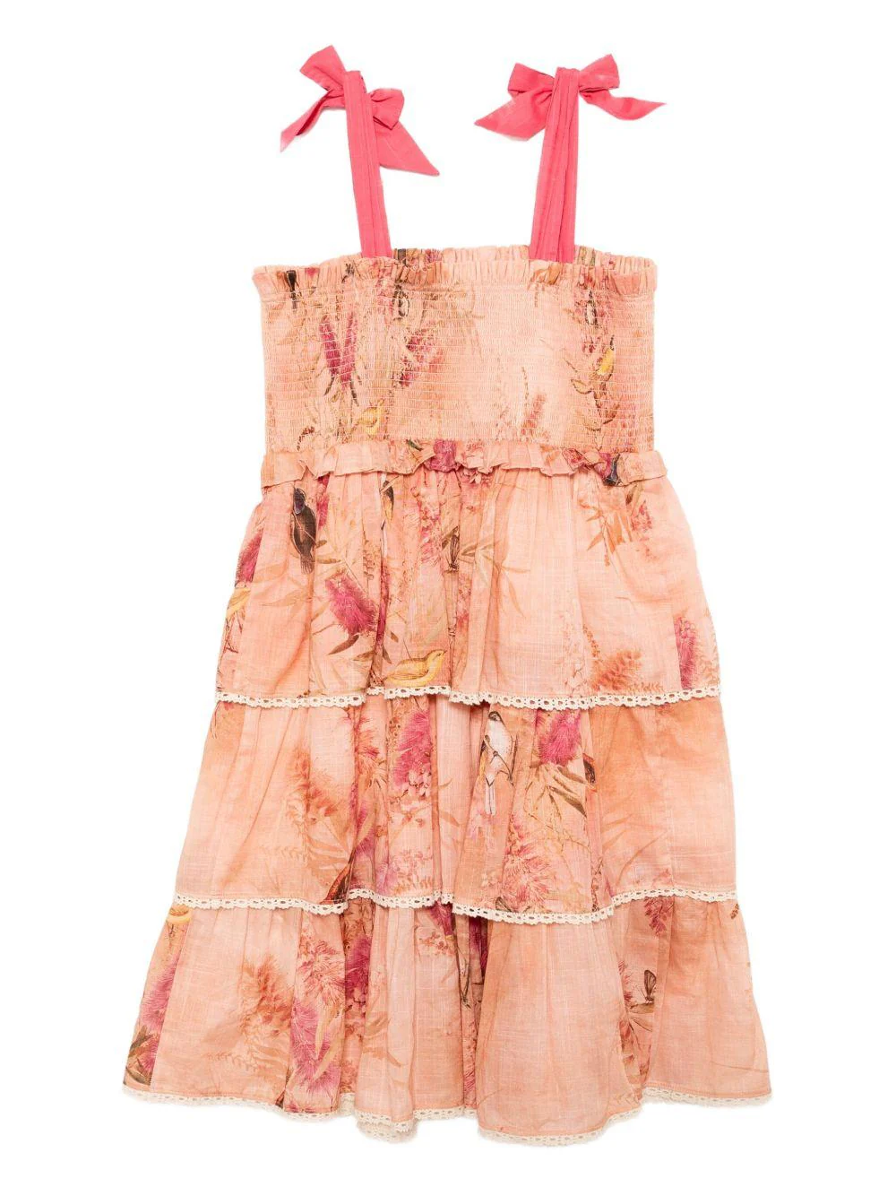 Abito per bambina ZIMMERMANN Kids Cascadian rosa con scollo quadrato - Image 3