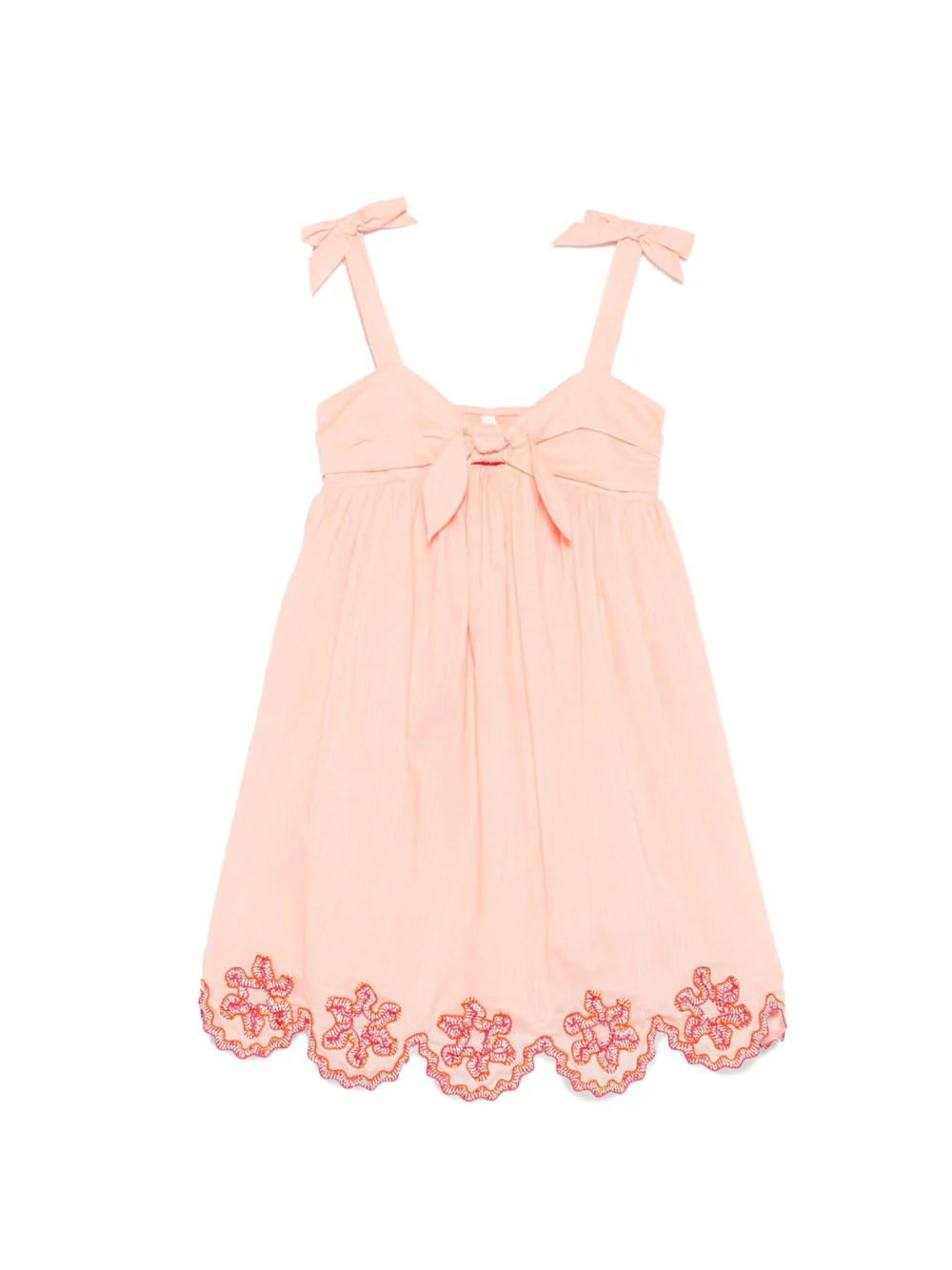 Abito per bambina ZIMMERMANN Kids pesca ricamato con orlo smerlato Cascadian Ric Rac