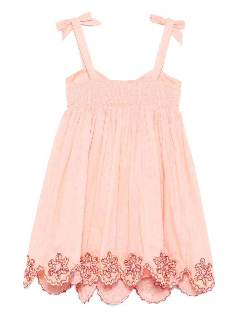 Abito per bambina ZIMMERMANN Kids pesca ricamato con orlo smerlato Cascadian Ric Rac - Image 3