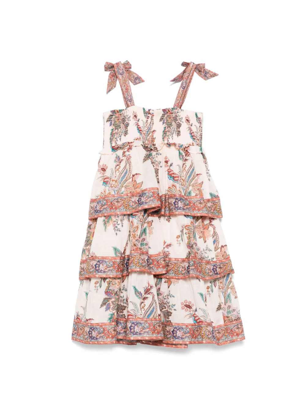 Abito per bambina ZIMMERMANN Kids Rhiannon beige con inserto con punto smock