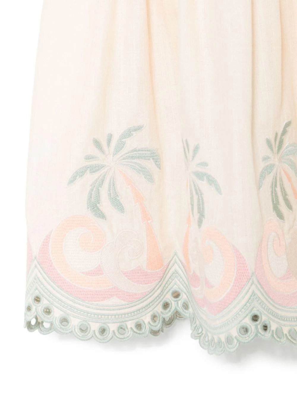 Abito per bambina ZIMMERMANN Kids Tallow beige con dettaglio ruches - Image 3